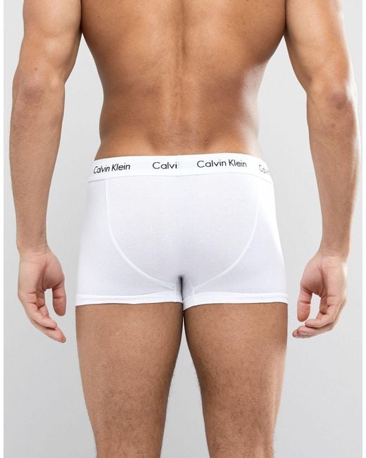 Calvin Klein – tief sitzende unterhosen aus stretch-baumwolle, 3er-pack in White für Herren