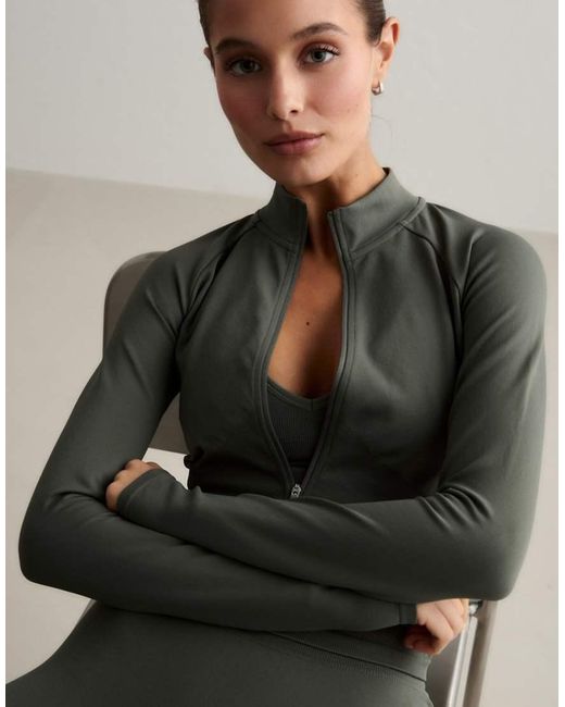 Aim'n Green Ivy Shape Seamless Zip Jacket