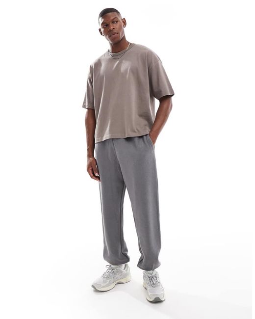 ASOS Gray Oversized Textured Sweatpants for men