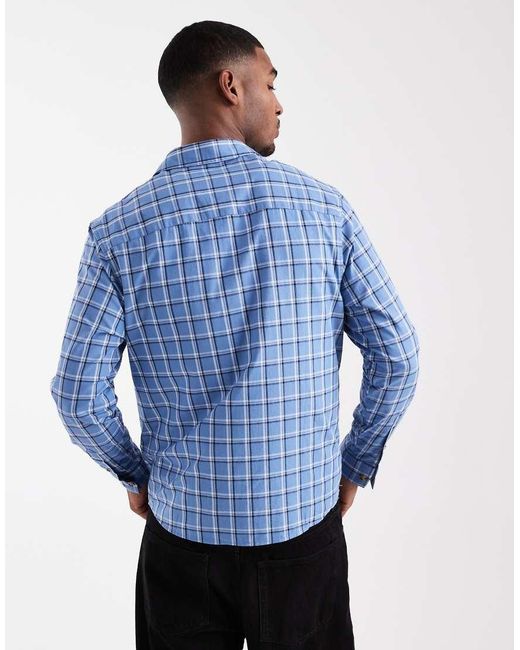 ASOS Blue Regular Fit Check Shirt for men