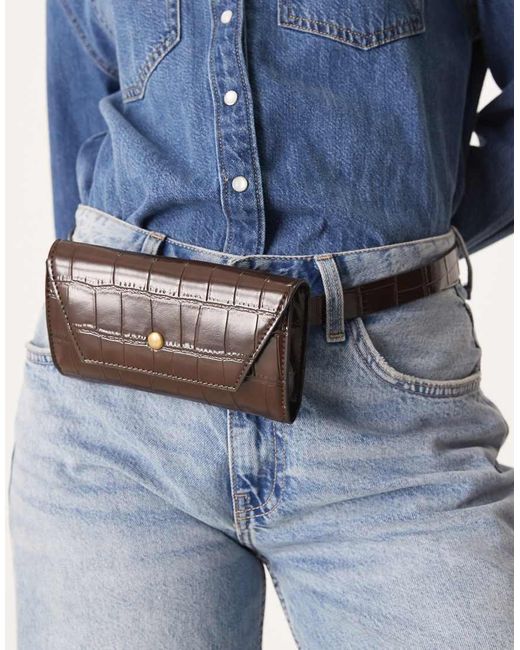 ASOS Blue Oversized Croc Belt Bag