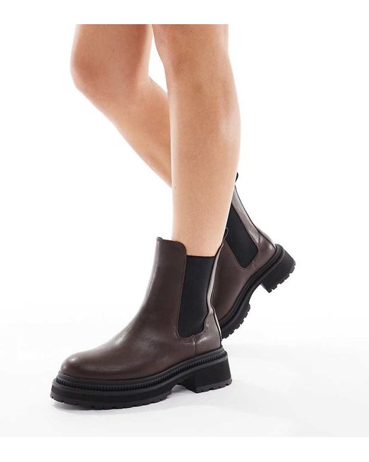 London Rebel Black Emma Chunky Chelsea Boots
