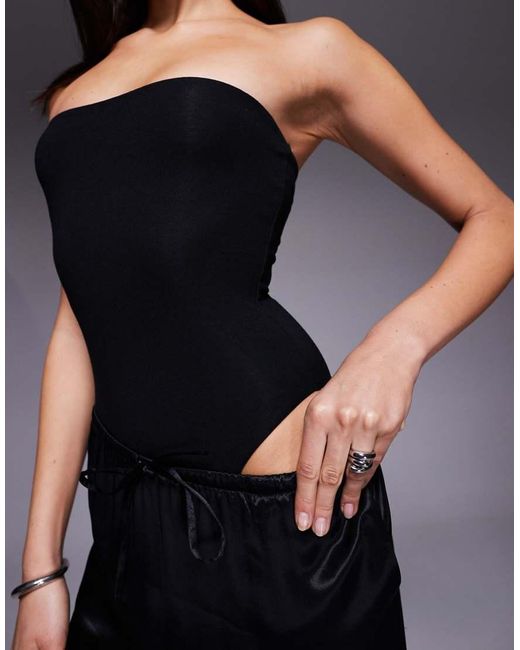 Oh Polly Black Strapless Bodysuit