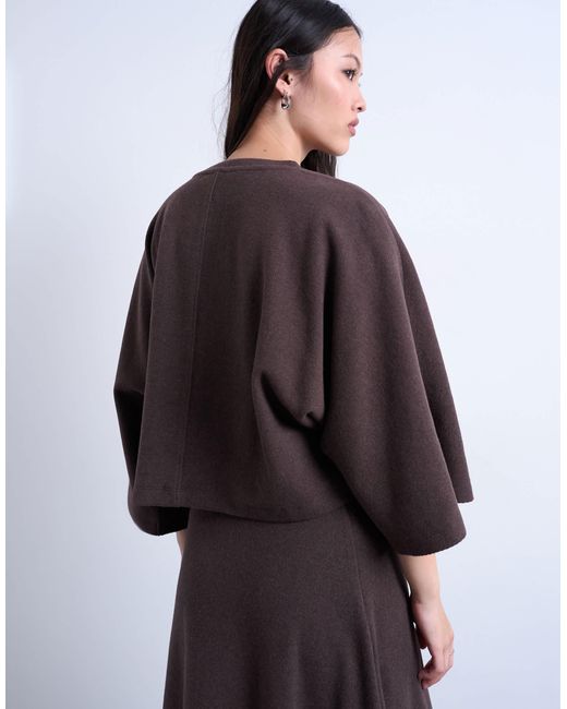 TOPSHOP Purple Soft Touch Super Wide Crop Sleeve Tee Co-Ord