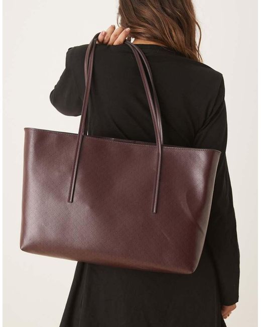 Calvin Klein Brown Logo Print Tote Bag