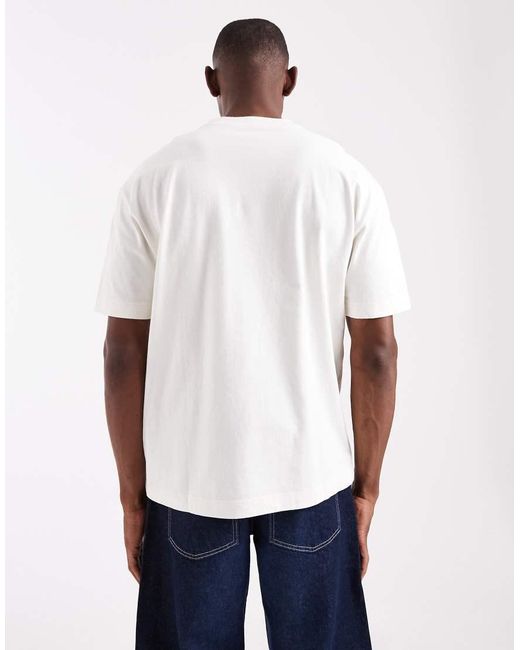 Hollister White Boxy Oversized Short Sleeve Micro Logo T-shirt for men