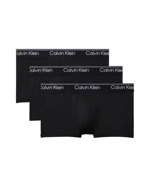Calvin Klein Black Micro Stretch 3 Pack Low Rise Trunks for men