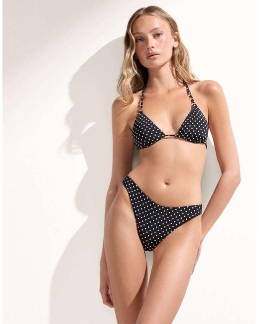 Calzedonia Natural Polka Dot Triangle Bikini Top