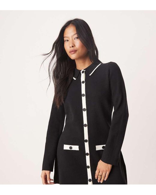 Nobody's Child Petite Black Knitted Collar Mini Shift Dress