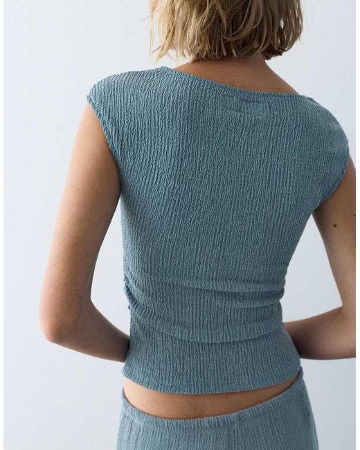 Pull&Bear Blue Crepe Top