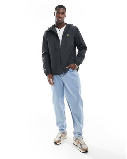 Lyle & Scott Blue Zip Through Hooded Jacket for men