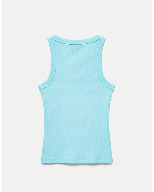 Pull&Bear Blue Basic Tank Top