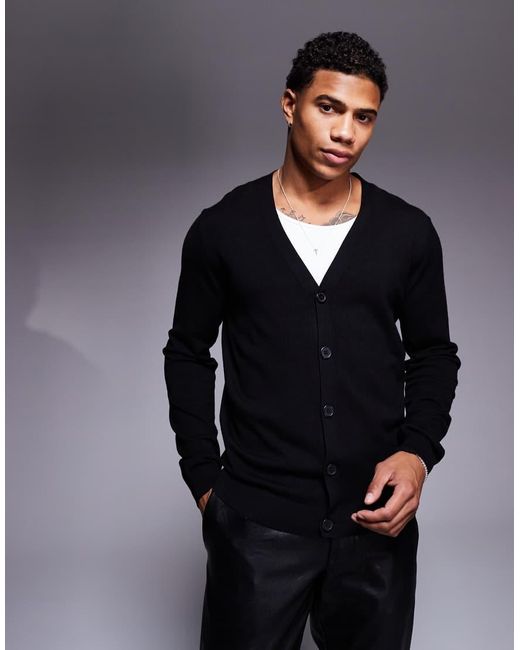 Cárdigan De Punto De (Parte De Un Conjunto) ASOS de hombre de color Blue