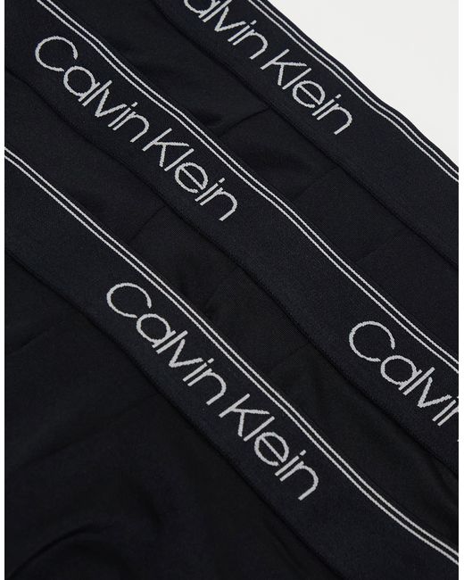 Calvin Klein – 3er-pack boxershorts aus em micro-stretch mit farblich abgesetztem logo-bund in Gray für Herren