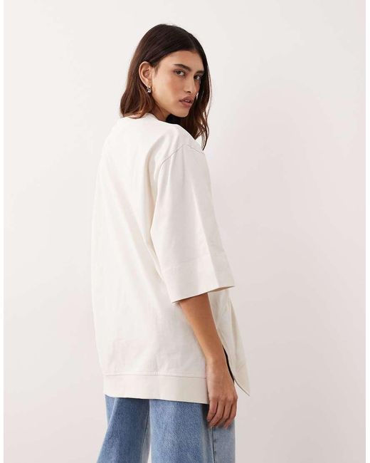 ARRANGE Blue Side Ruched Detail Oversized Tee
