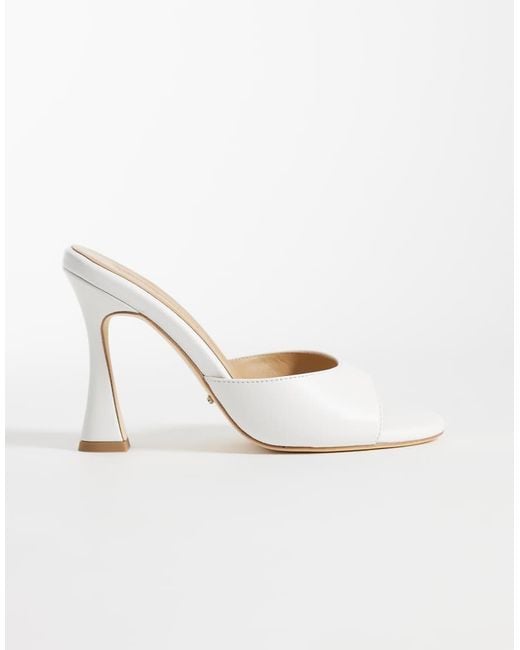 Tony Bianco White Victoria Heeled Mule Sandals