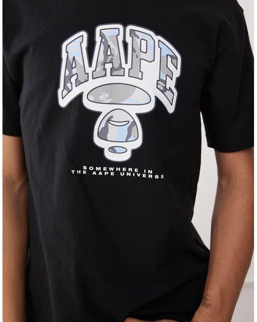 Camiseta Negra Con Logo Estilo Grafiti De Aape By A Bathing Ape Aape By A Bathing Ape de hombre de color Black