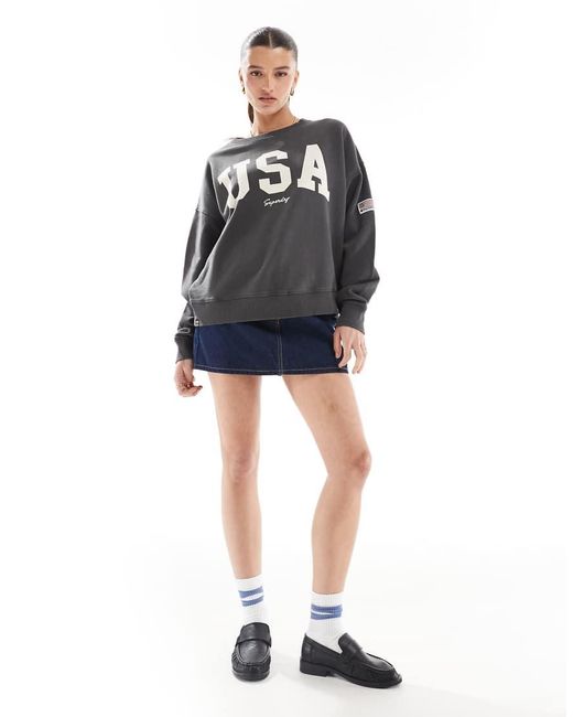 Superdry Black Athletic Essentials Relaxed Crew Sweatshirt