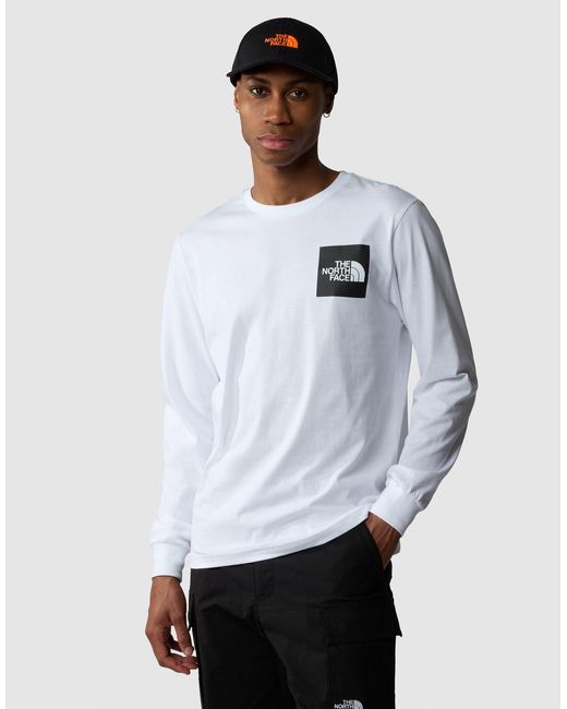 M - t-shirt sottile a maniche lunghe tnf di The North Face in White da Uomo