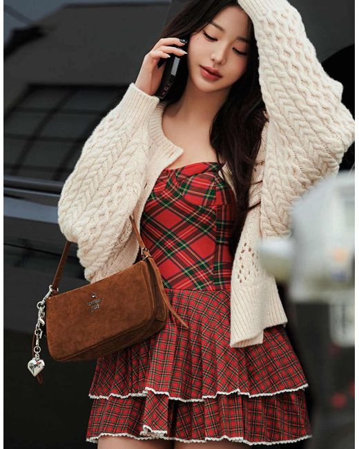 Tommy Hilfiger Red Tommy Girl Tartan Bustier Dress