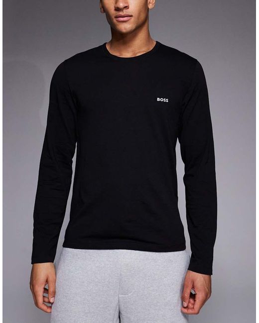 Boss Blue Classic 3 Pack Long Sleeve Logo T-shirt Regular Fit for men