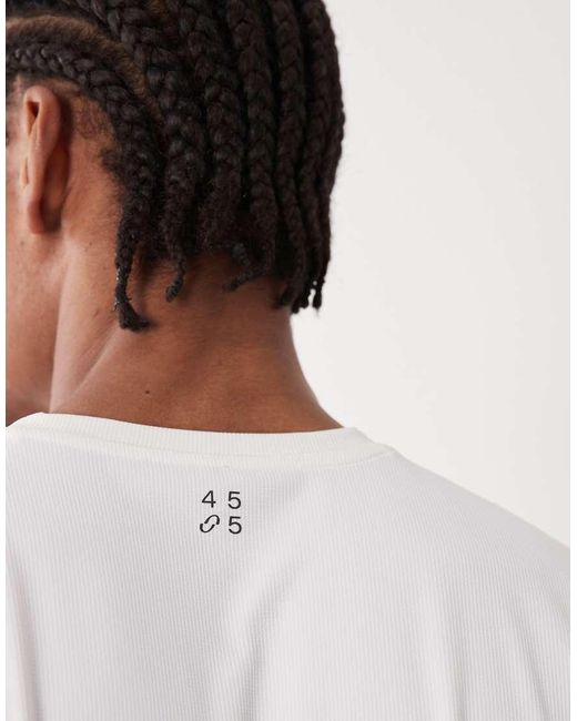 4505 White Running Quick Dry Performance Waffle Boxy Oversized Boxy Tank for men