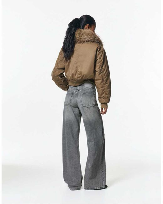 Pull&Bear White Wide-leg Jeans