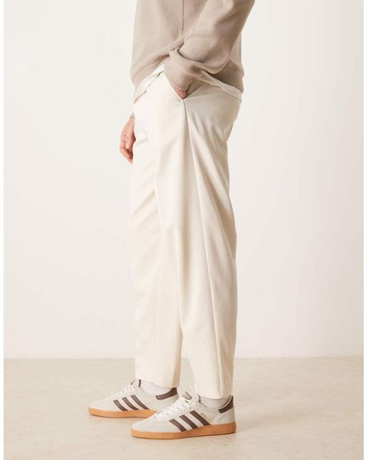 ASOS Natural Tailored Oversized Tapered Trousers for men