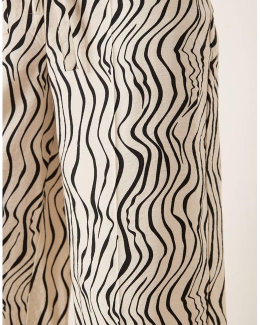 ASOS Elegante Broek Met Rechte Pijpen En Linnenlook in het Natural