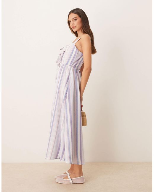 Glamorous Natural Bow Front Midi Dress