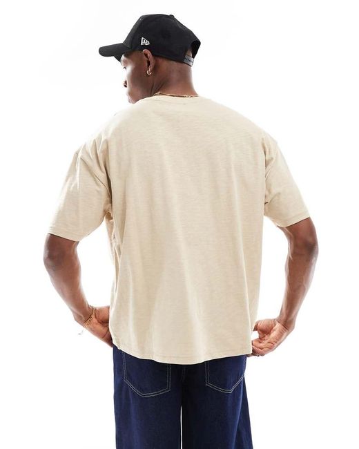 T-Shirt Color Pietra Con Tasca Fiammata di New Look in Natural da Uomo