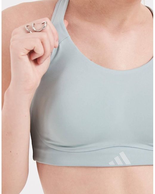 Adidas Originals Blue Optime Workout High Support Bra