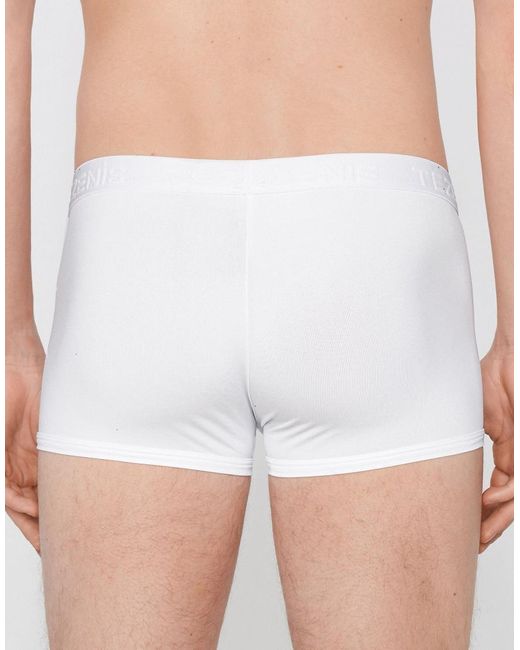 Tezenis White Elastic Microfibre Boxers With Logo for men