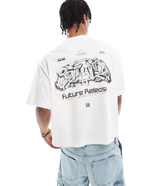 Pull&Bear Gray 'Future Release' Back Graphic for men
