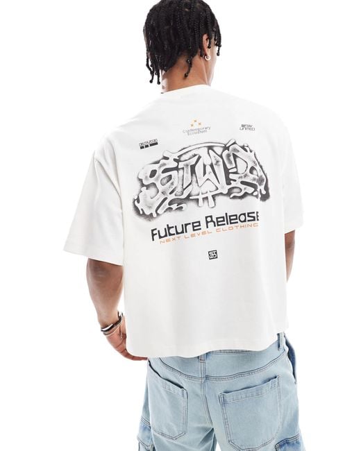 T-shirt imprimé future release au dos Pull&Bear pour homme en coloris Gray