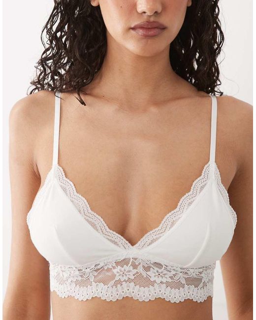ASOS Green 2 Pack Cotton Bra With Lace Trim