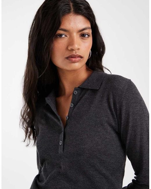 JJXX Blue Long Sleeve Polo Top