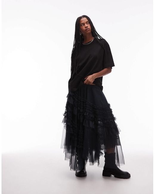 AllSaints Black – jen – tüll-rock