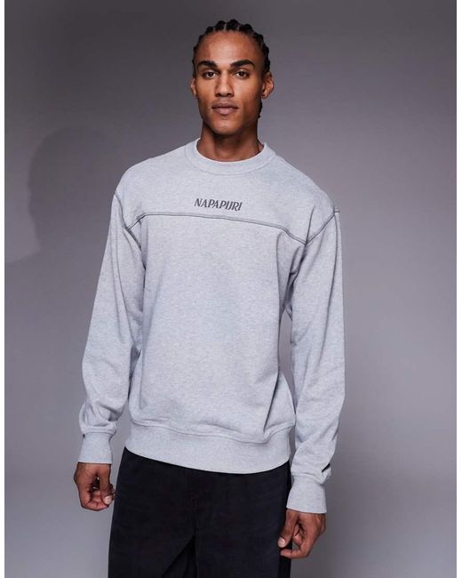 Napapijri Gray Umbra Sweatshirt for men