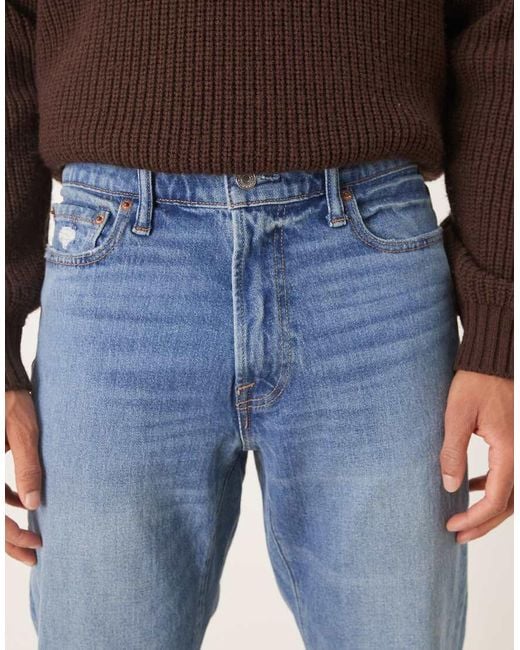 Abercrombie & Fitch Blue Vintage Stretch Straight Jeans for men