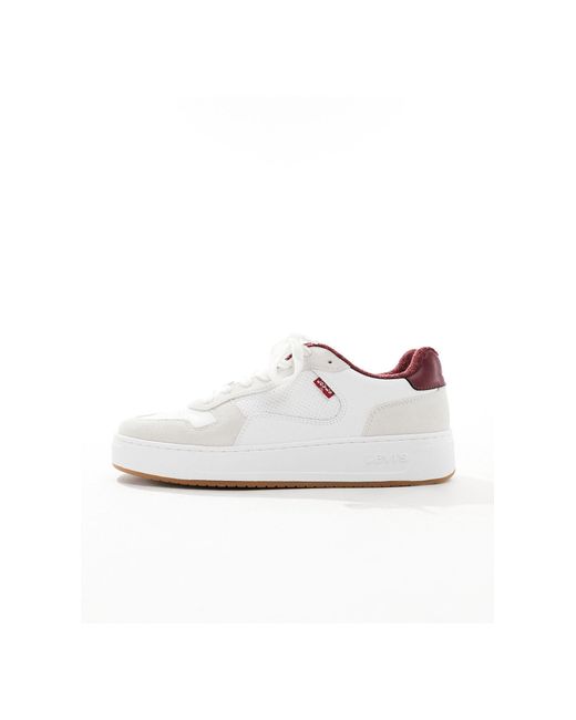 Levi's White Glide Leather Trainer With Logo for men