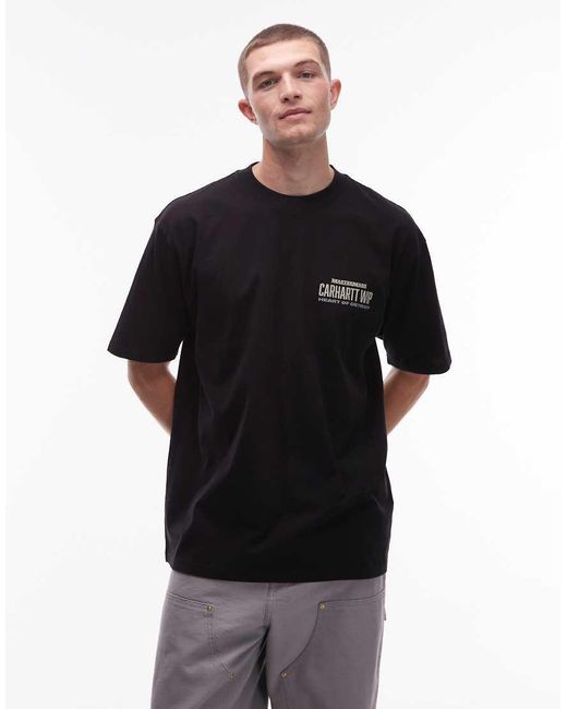 Carhartt Black Arcan Relaxed T-shirt With Back Print for men