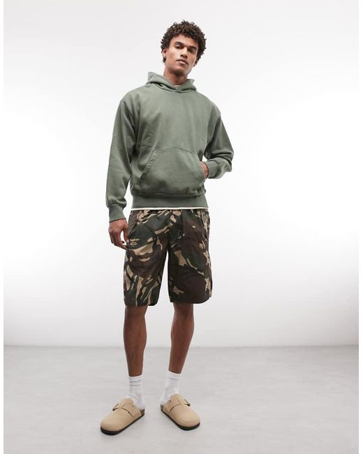 Weekday Green Boxy Oversized Fit Hoodie for men