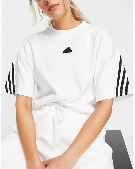 Camiseta blanca con 3 rayas future icons de adidas Originals de color  Blanco | Lyst