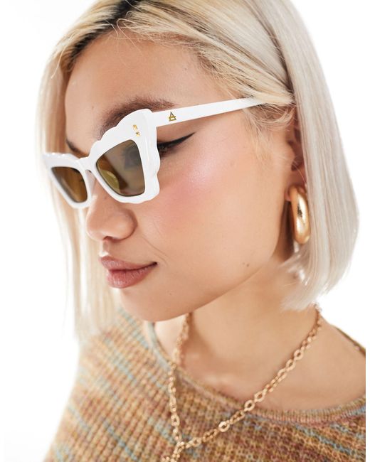 Aire Brown Gamma Ray Scalloped Sunglasses