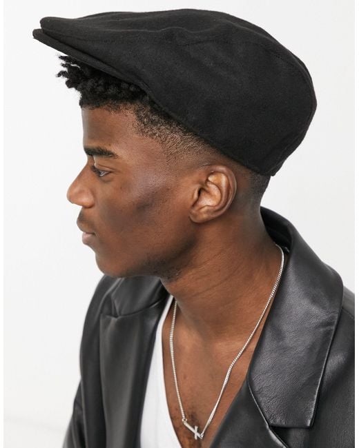 ASOS Flat Cap in Black for Men Lyst UK