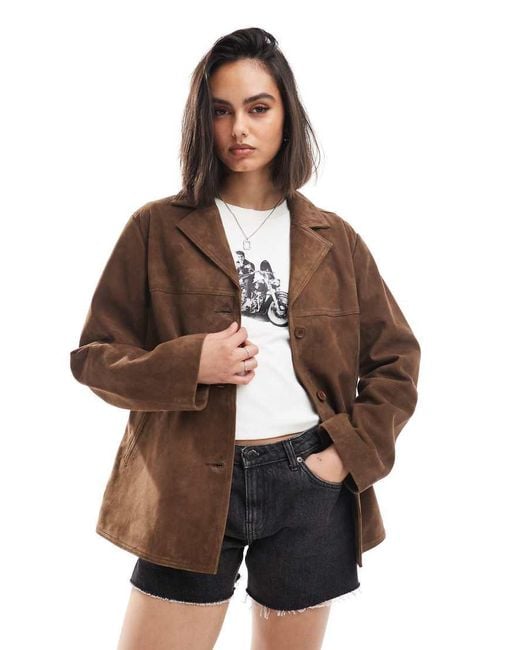 ASOS Brown Real Suede 70S Jacket