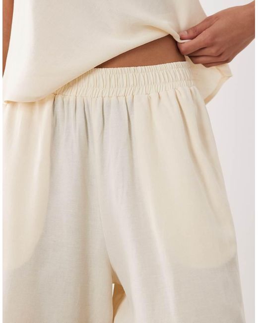 ASOS Natural Linen Blend Bermuda Shorts