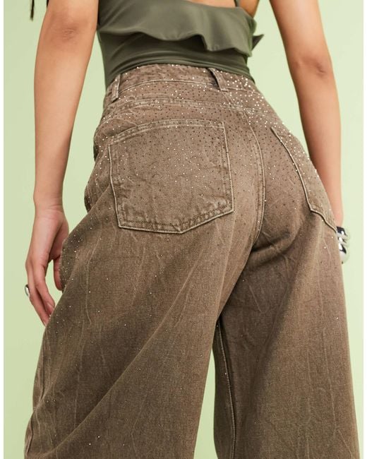 ASOS Green High Waisted Barrel Jean