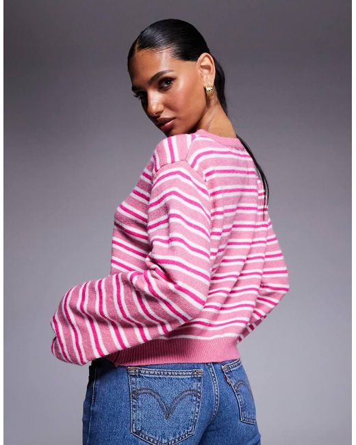 Cárdigan A Rayas Rosas Abotonado Heavenly Dream De Princess Polly de color Pink